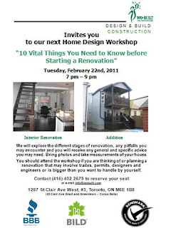 flyer: Wo-Built home design workshop how-to plan renovation, 10 vital things to know before starting renovation