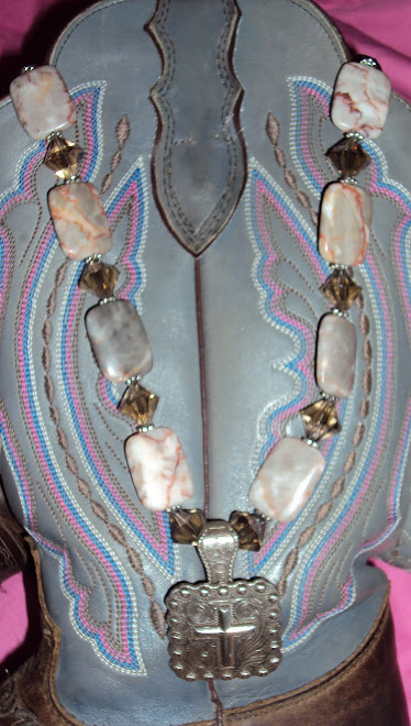 Gray and pink w/ Cross Concho Pendant