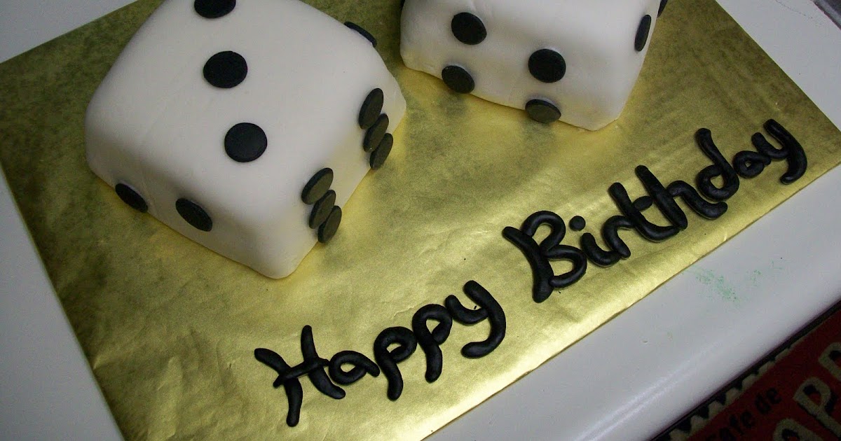 Pink Dragonfly Dice Birthday cake