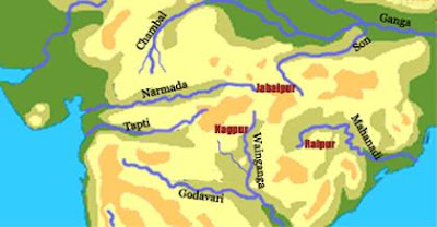 main river systems and cities in Central India Central India