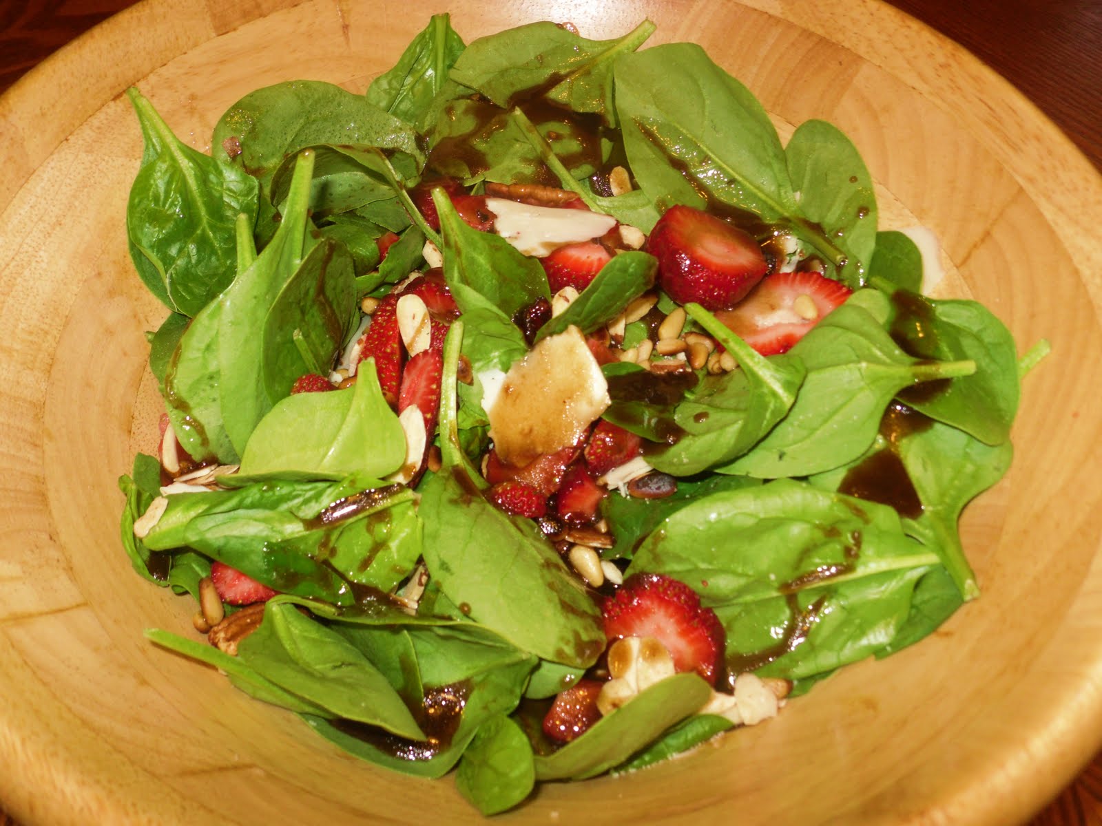 Becky's Joy Bistro SpinachStrawberryPine Nut Salad w/ Berry Balsamic