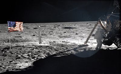 Neil Armstrong on the moon