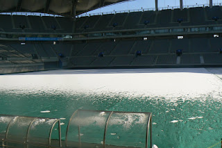 Seoul World Cup Stadium under snow