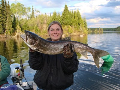 Kelsey with big lake trout