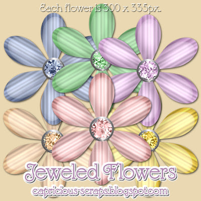 Scrapbook Freebie "Jeweled Flowers" by capricious