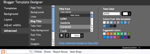 Blogger in Draft Web Fonts