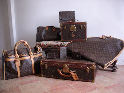 Louis Vuitton luggage.