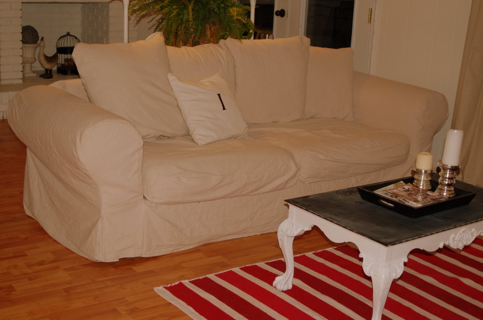 WhereTheHeartIs My drop cloth slipcover