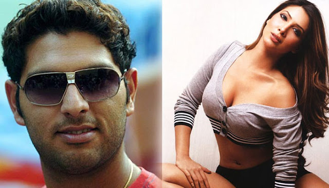 Yuvaraj and Kim Sharma