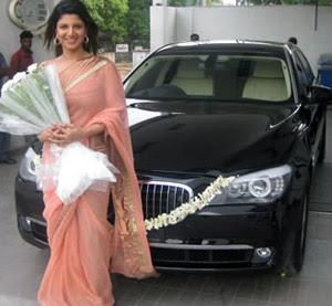 ramba, rambha with BMW Car