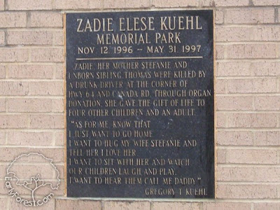 Zadie E. Kuehl Memorial Plaque