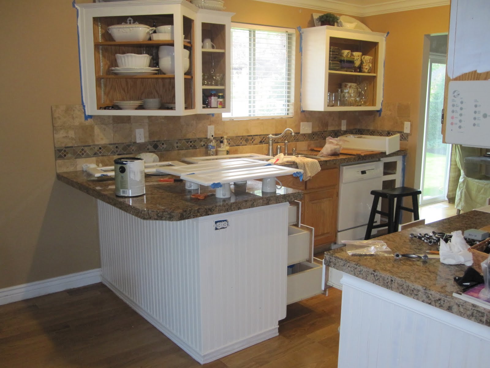 Install kitchen cabinet Ugly Kitchen Cabinets Before After