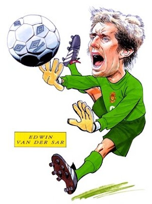 edwin van der sar goalkeeping record manchester united caricature