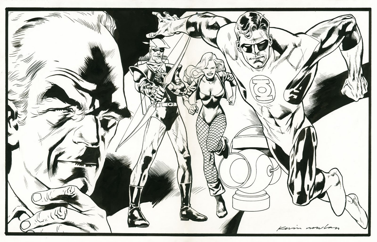 green lantern green arrow unpublished pin up