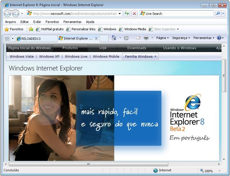 Internet Explorer 8 Beta 2 PT-BR Portable