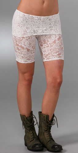 alexander wang white lace biker shorts