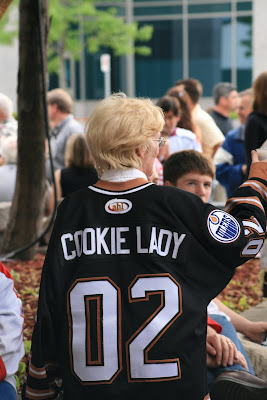 Credit: Jane Rickard,*the Cookie Lady* has baked over 5,000 dog bone cookies to share on the road this season with traveling fans.