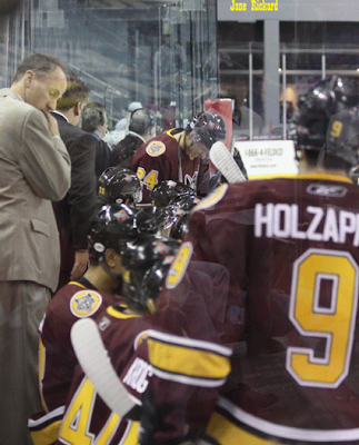 Credit:Jane Rickard,Coach Granato at last Friday's game in Rockford