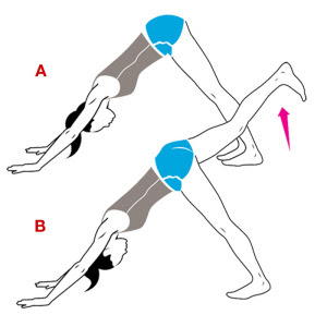 Exercice de yoga qui brûle la graisse-Down Dog Split Exercice de yoga qui brûle la graisse-Down Dog Split