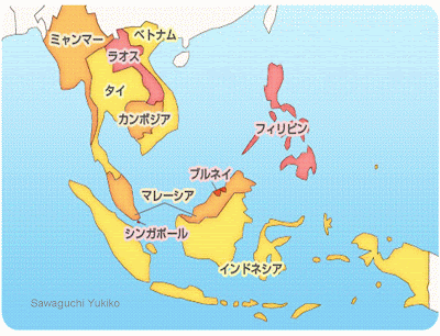 09年アジア桑原政則 東南アジア地図をプリントスクリーンで作成