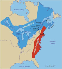 Map of New France and the Thirteen Colonies