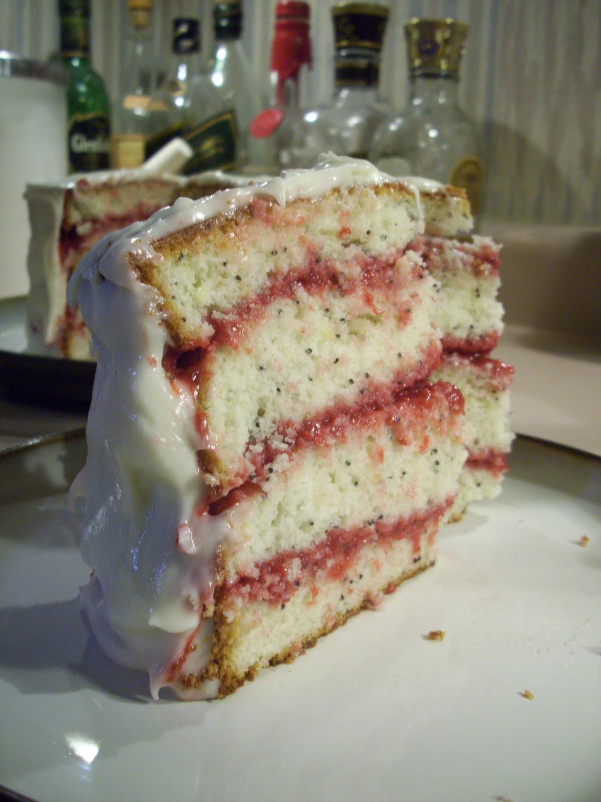 Devour Lemon Poppy Seed Cake with Raspberry Curd Filling