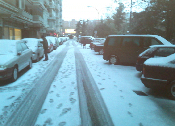 Calle con nieve