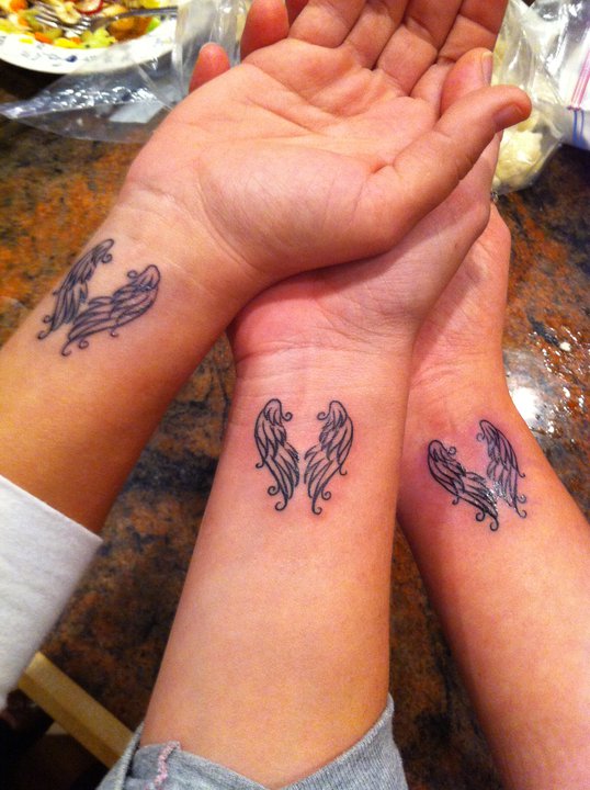 We decided on our right wrists for the tattoo. All three are identical.