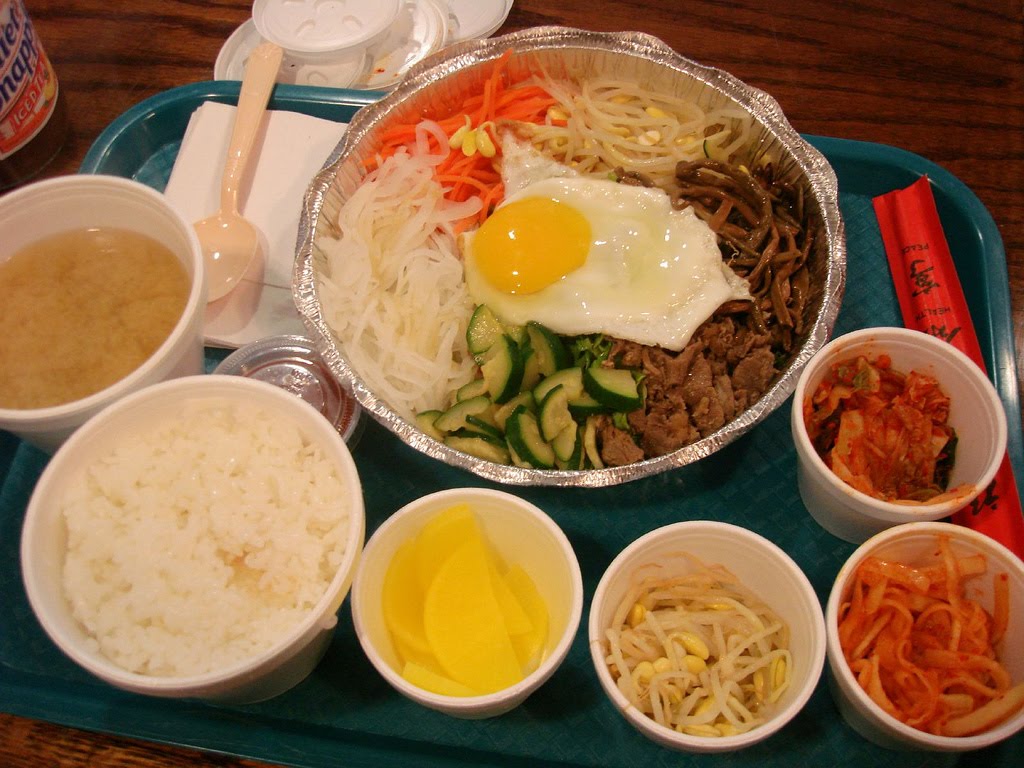 Food Recipes Bibim bap (Beef & mixed vegetable bowl)