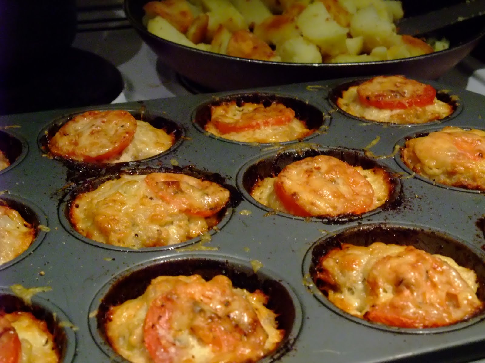 Jaana's kitchen Pork Mince Muffins with Tomatoes & Cheese
