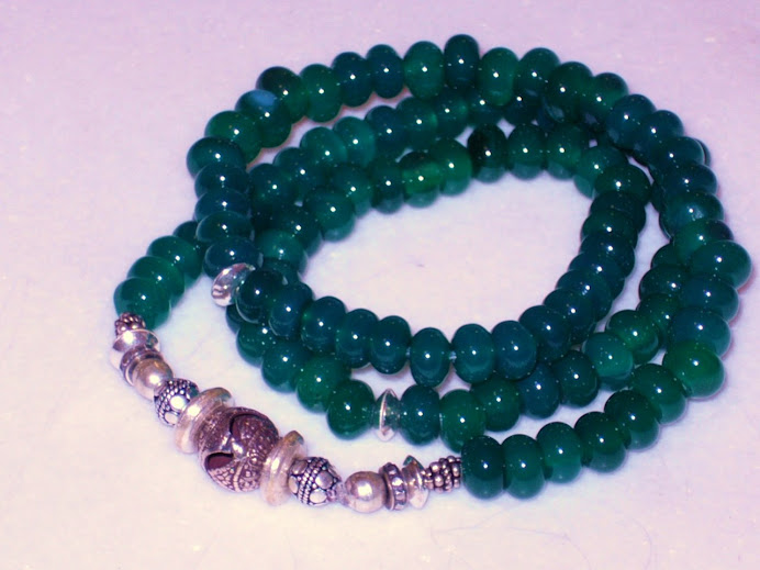 Bracelet-Sebha 99 Green Agate Beads