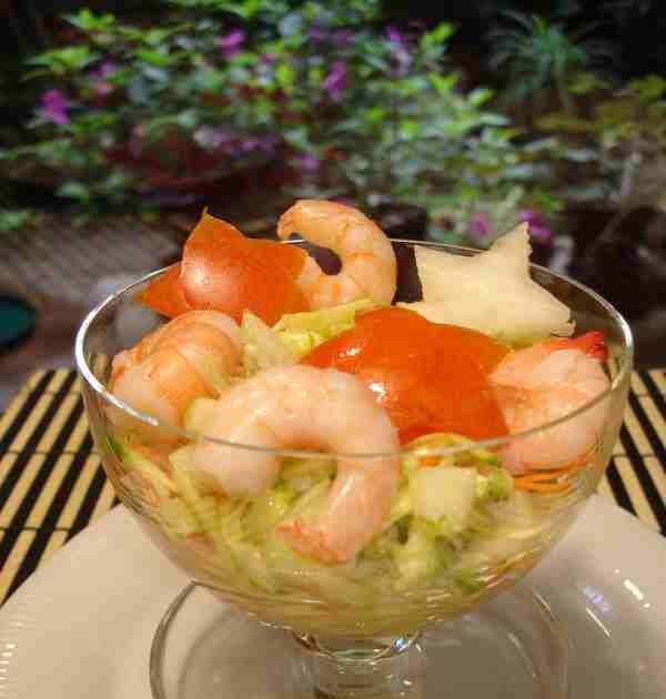 Las recetas de Silvia: Copa de camarones y verduras