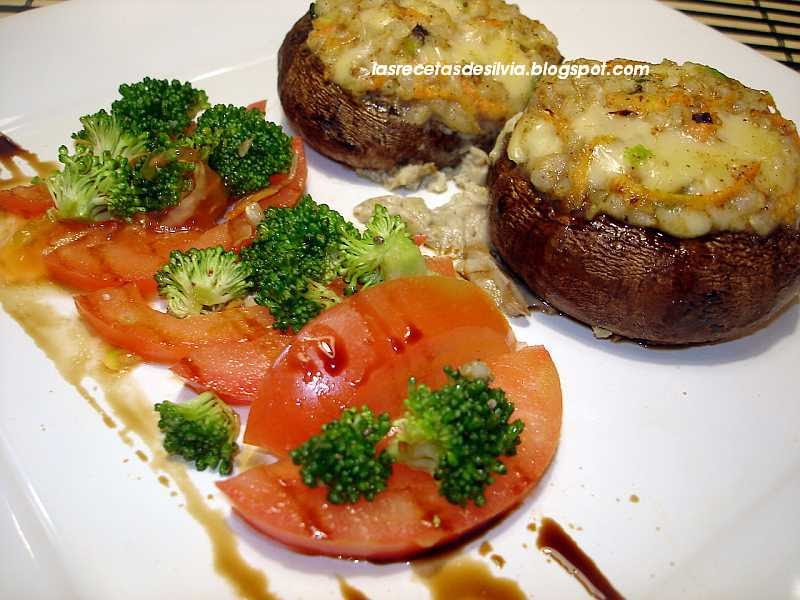 Las recetas de Silvia Hongos Portobello rellenos con queso gruyere