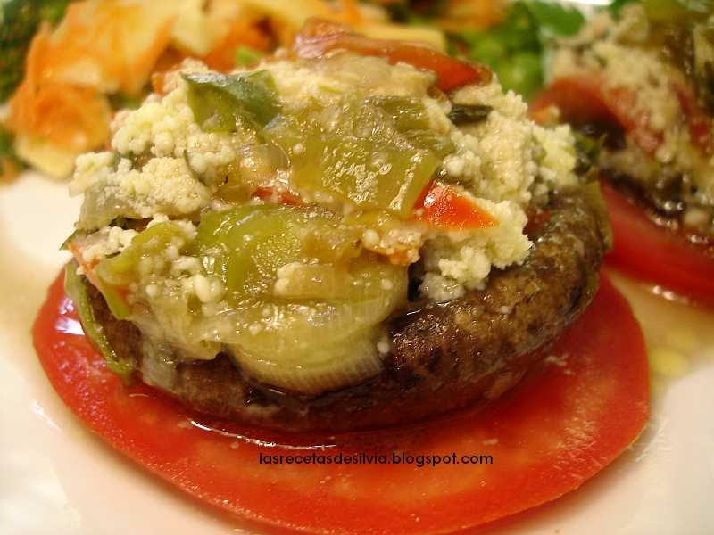 Las recetas de Silvia Recetas de hongos Hongos Portobello rellenos