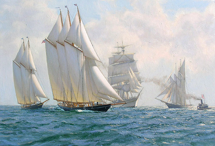 marine oil paintings Schooners