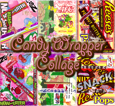 different candy wrappers.