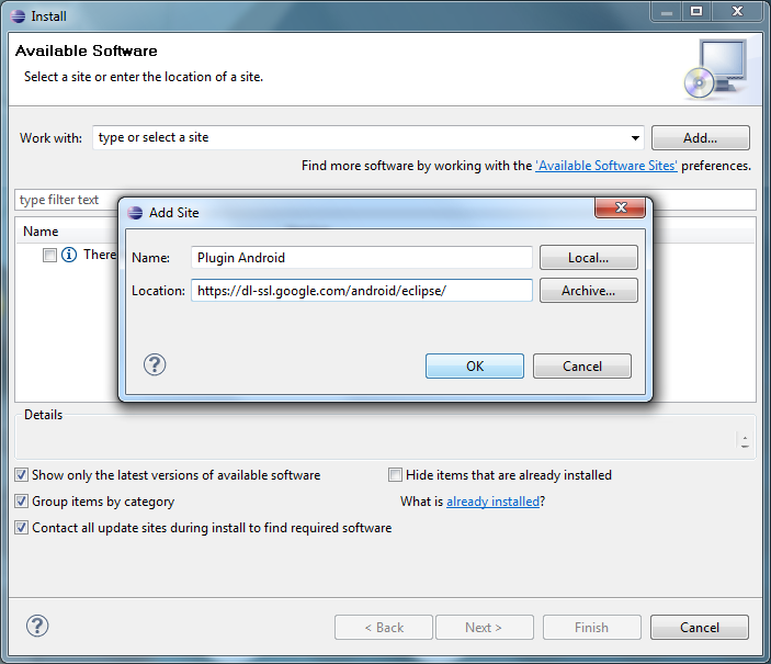 eclipse install plugin ajouter manuellement