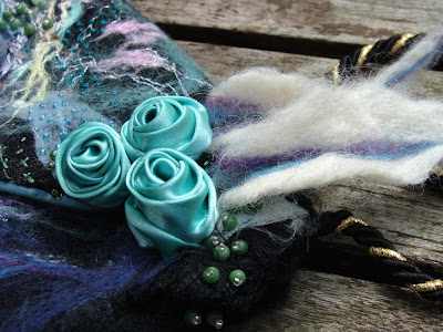 OOAK The black forest needle felted hand embellished shoulderbag