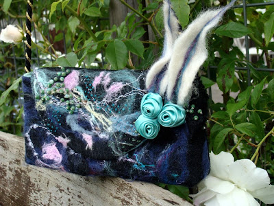 OOAK The black forest needle felted hand embellished shoulderbag
