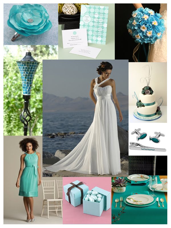 and blue is cool to the eyes making it a great wedding motif color for