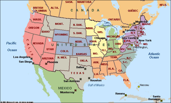 North America Map Labeled