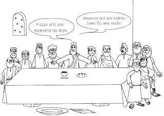 tia paula desenhos sobre a santa ceia