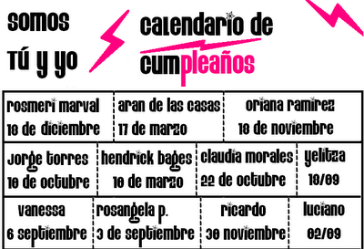 Calendario de los cumples.!
