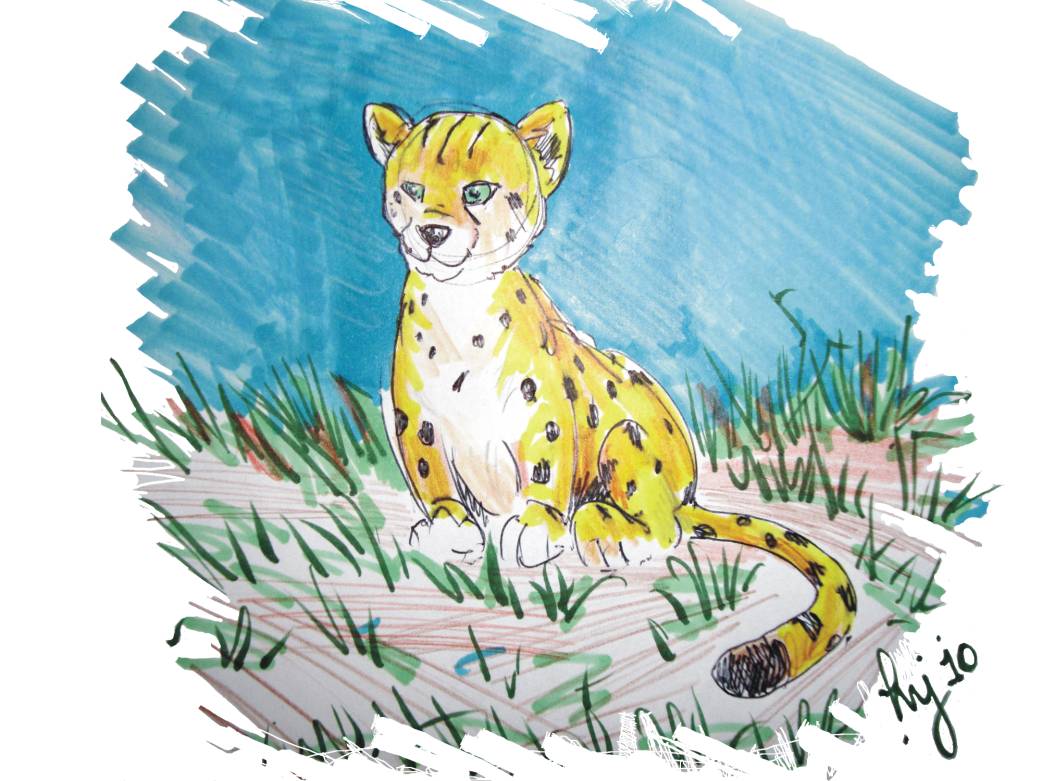 Cute Cartoon Cheetah Cub.