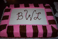 Pink & Brown Monogram Bridal Shower Cake