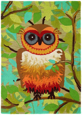 The Give a Hoot area rug from Company C was designed to celebrate the company's 15th anniversary.