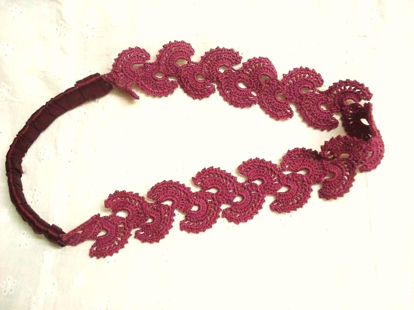 The crochet lace pattern is from Crochetroos Fan bookmark . I used ...