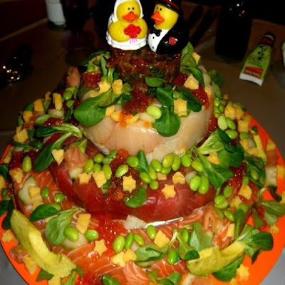 Weird Wedding Cakes - congratulations to Mr. and Mrs. Duck? the cake looks like a pile of veggies...