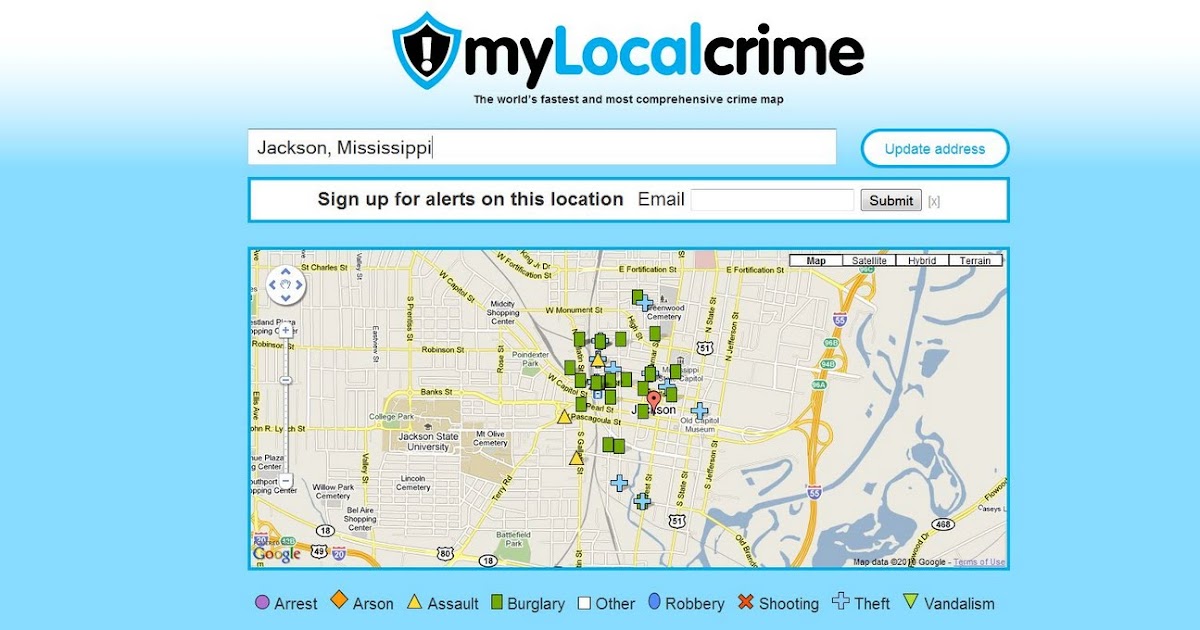 Crime Maps Around the World Jackson Mississippi Crime Map