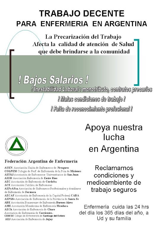 TRABAJO DECENTE PARA ENFERMERIA EN ARGENTINA